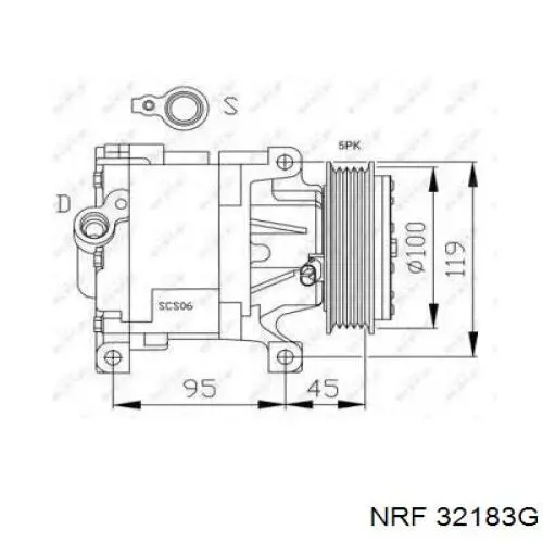 Компрессор кондиционера 32183G NRF