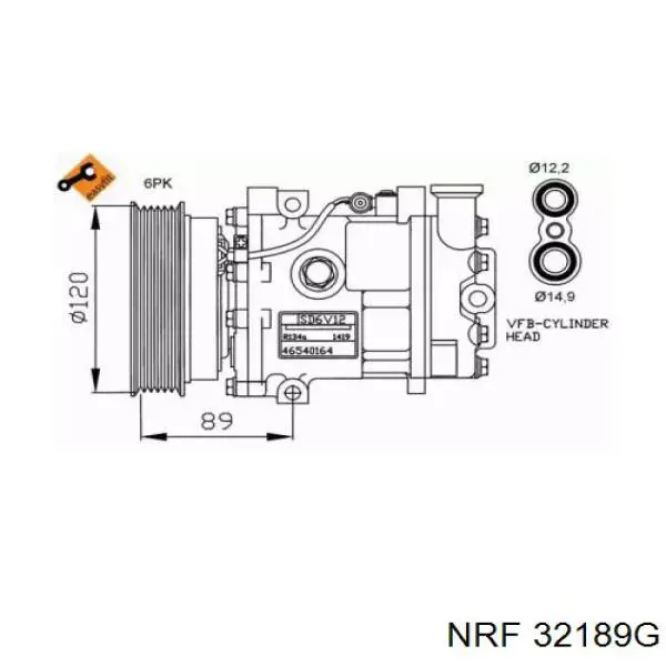 Компрессор кондиционера 32189G NRF