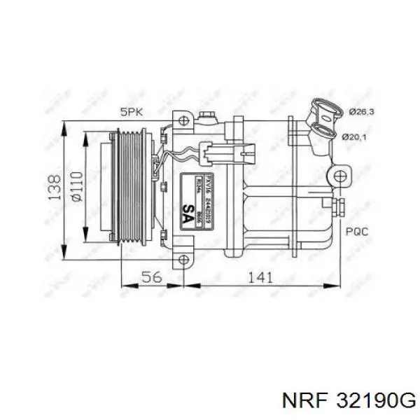 Компрессор кондиционера 32190G NRF