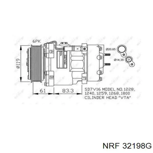 Компрессор кондиционера 32198G NRF