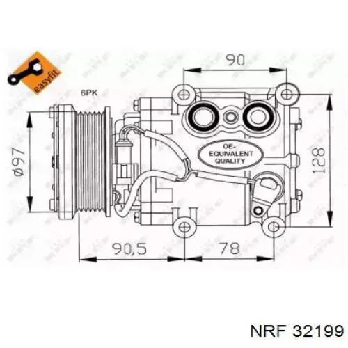 Компрессор системы кондиционирования NRF 32199 цена, от 205.77 USD