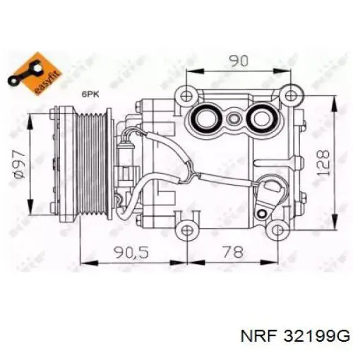 Компрессор кондиционера 32199G NRF