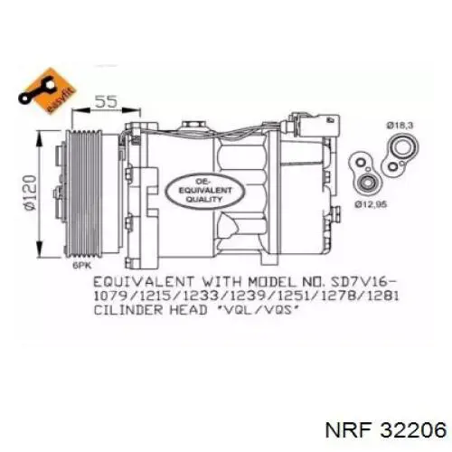 Compresor de aire acondicionado 32206 NRF