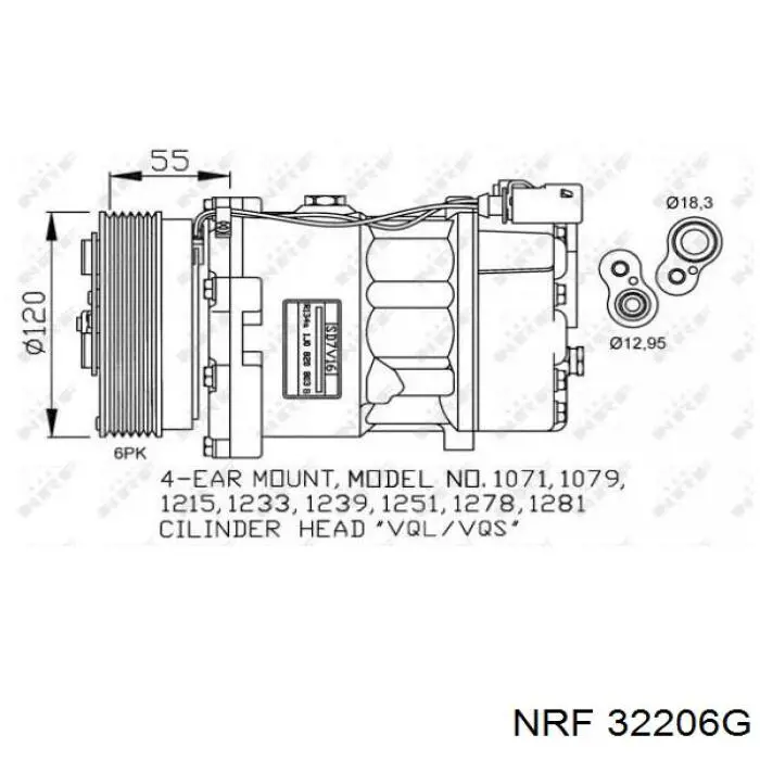 32206G NRF компрессор кондиционера