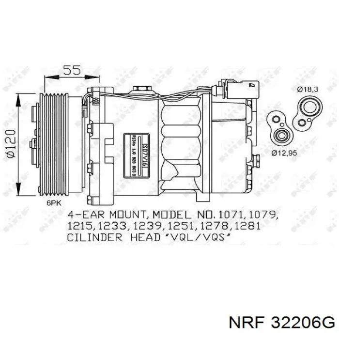 Compresor de aire acondicionado 32206G NRF