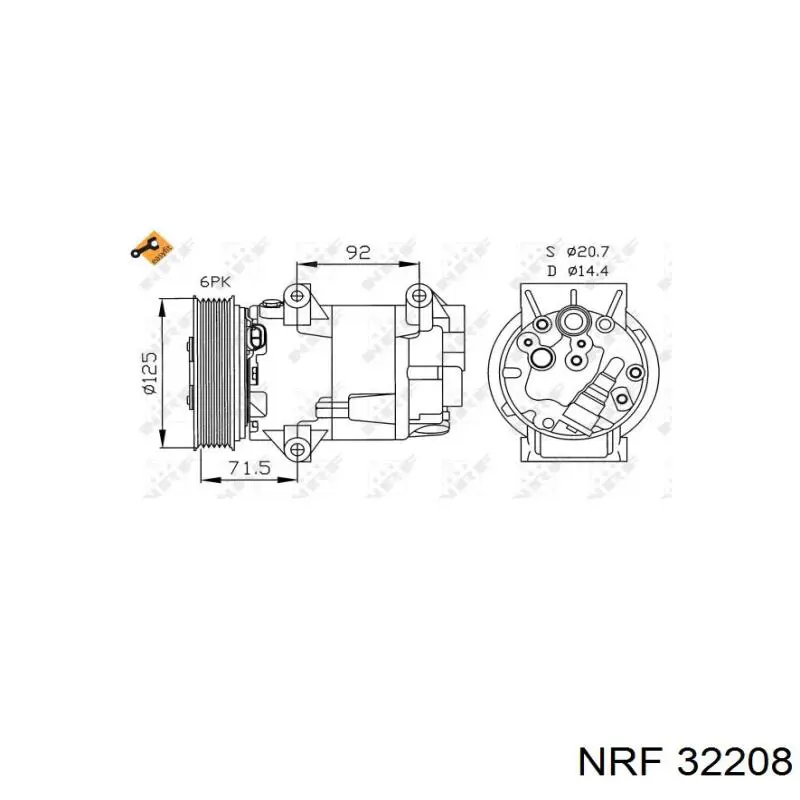 Компрессор системы кондиционирования NRF 32208 цена, от 230.97 USD