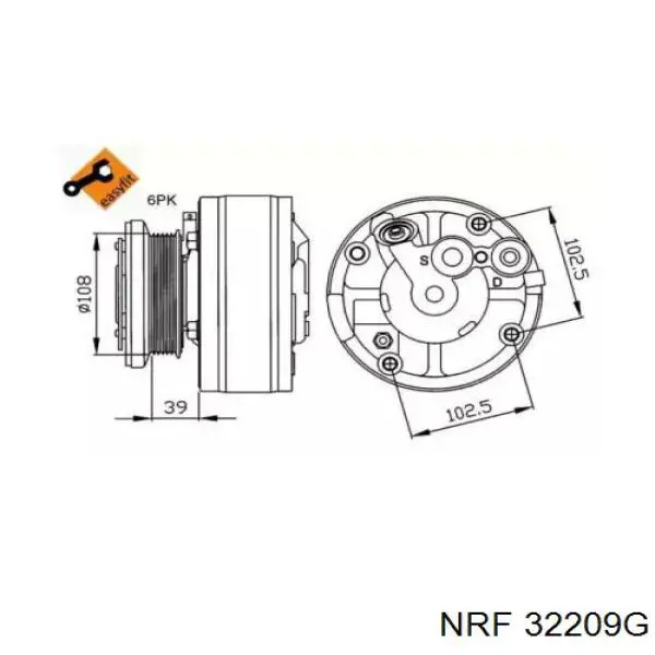 Компрессор кондиционера 32209G NRF