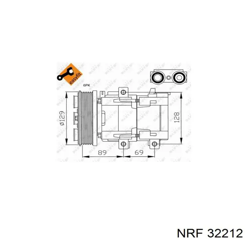 Компрессор кондиционера 19D629BA Ford