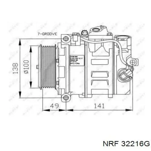 Компрессор кондиционера 32216G NRF