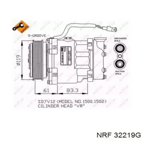 Compresor de aire acondicionado 32219G NRF