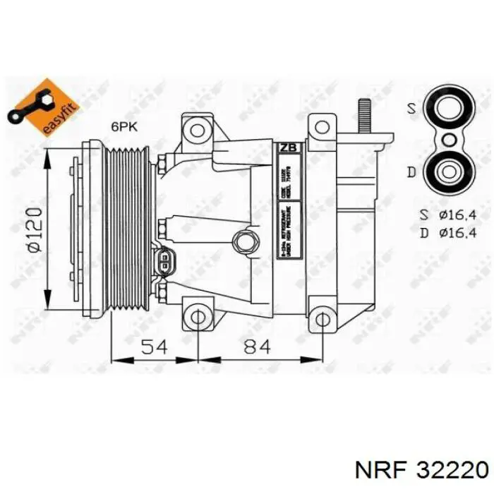 Compresor de aire acondicionado 32220 NRF