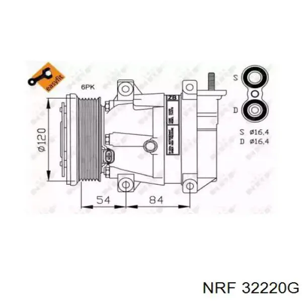 Компрессор кондиционера 32220G NRF