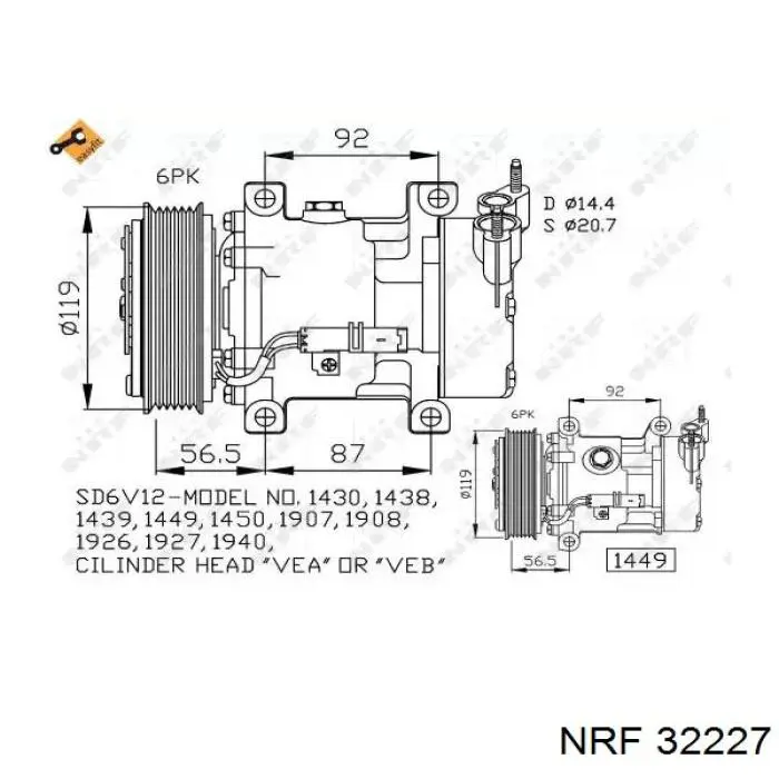 32227 NRF компрессор кондиционера