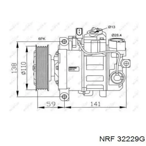 Компрессор кондиционера 32229G NRF