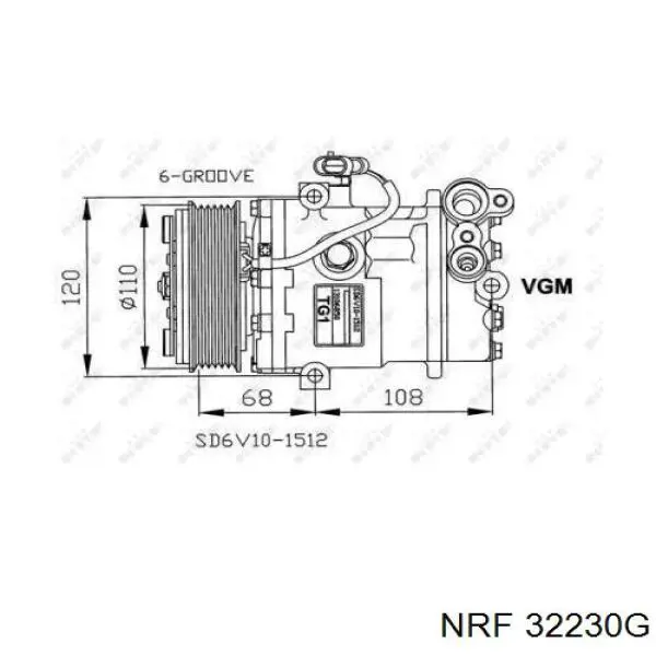 Компрессор кондиционера 32230G NRF