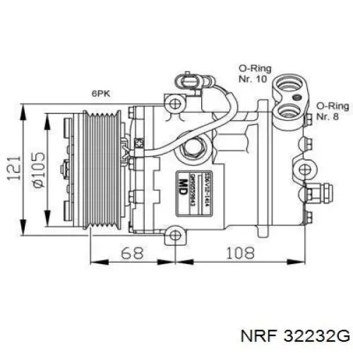 Компрессор кондиционера 32232G NRF