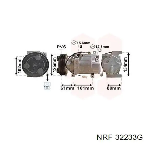 Компрессор системы кондиционирования NRF 32233G цена, от 187.39 USD