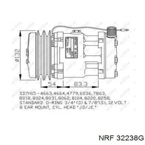 Компрессор кондиционера 32238G NRF