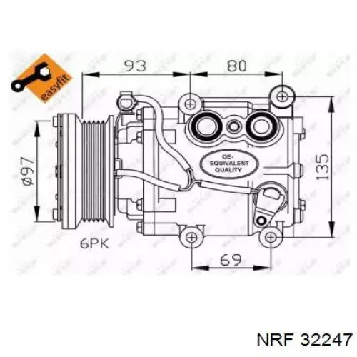 Compresor de aire acondicionado 32247 NRF