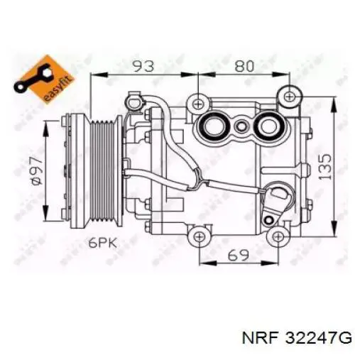 Compresor de aire acondicionado 32247G NRF