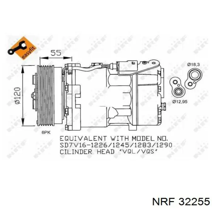 Compresor de aire acondicionado 32255 NRF