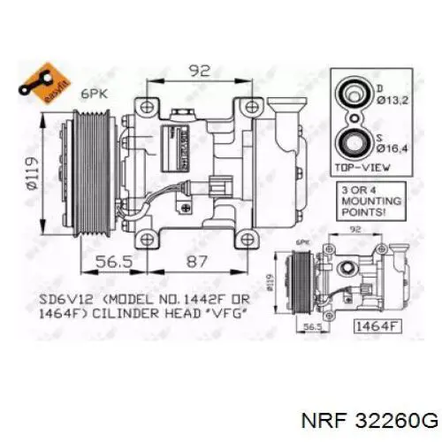 Компрессор кондиционера 32260G NRF