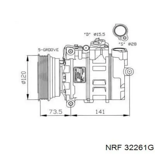 Компрессор кондиционера 32261G NRF