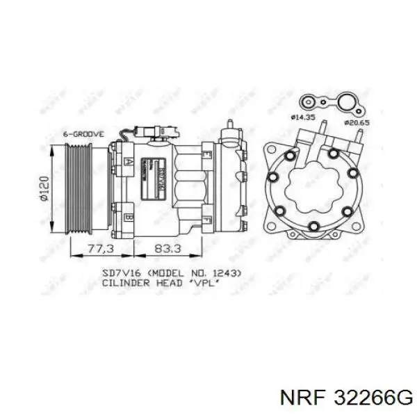 Компрессор кондиционера 32266G NRF