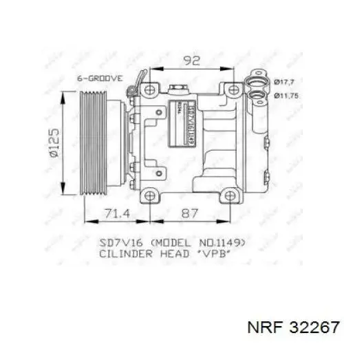 Компрессор кондиционера 32267 NRF