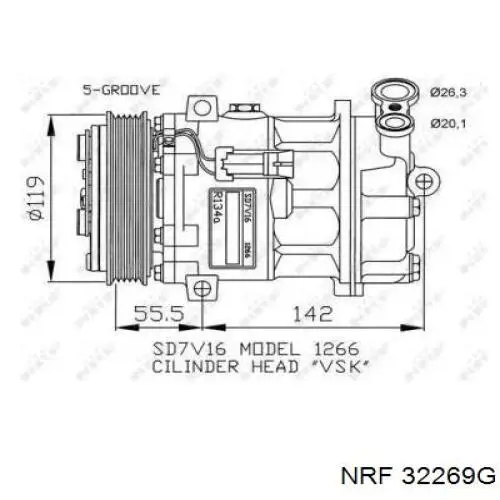 Компрессор кондиционера 32269G NRF