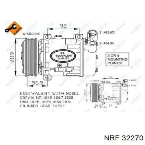 32270 NRF компрессор кондиционера
