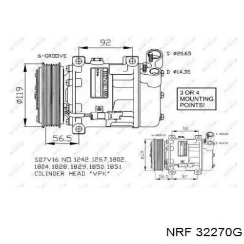 Компрессор кондиционера 32270G NRF