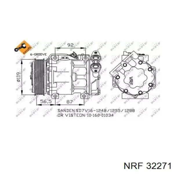 Купить 32271 NRF Компрессор климатической установки