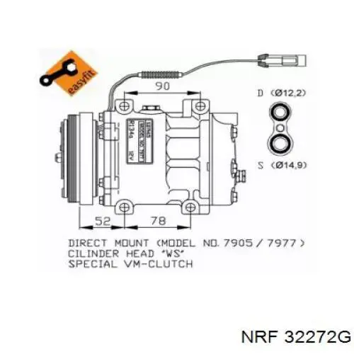 Компрессор кондиционера 32272G NRF