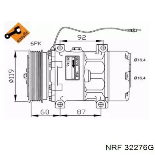 Компрессор кондиционера 32276G NRF