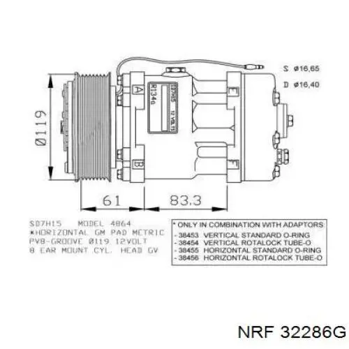 Компрессор кондиционера 32286G NRF