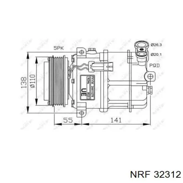 32312 NRF компрессор кондиционера