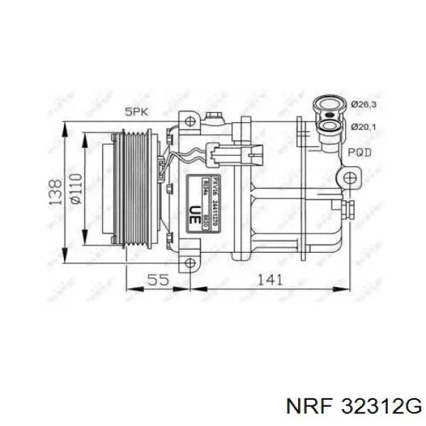 Компрессор кондиционера 32312G NRF