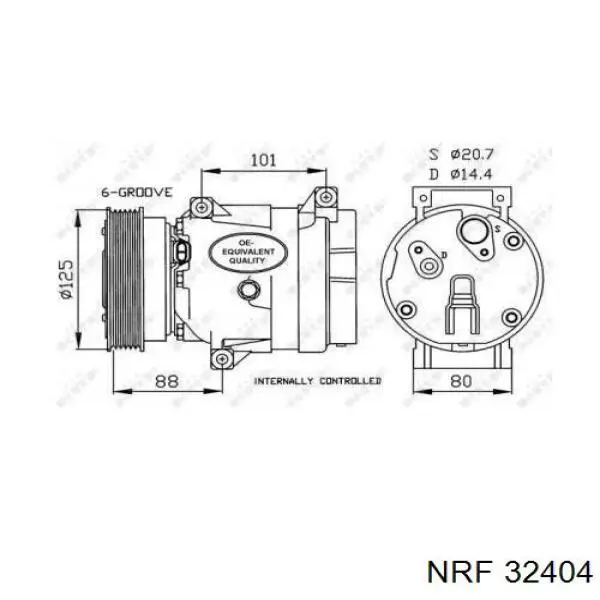 Компрессор кондиционера 32404 NRF