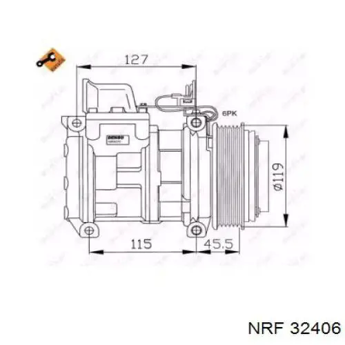 Компрессор кондиционера 32406 NRF