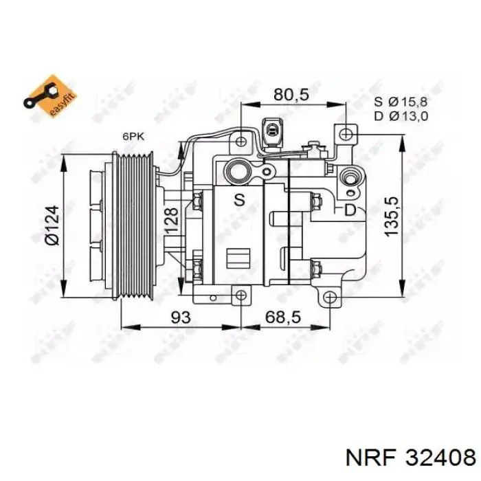 32408 NRF компрессор кондиционера