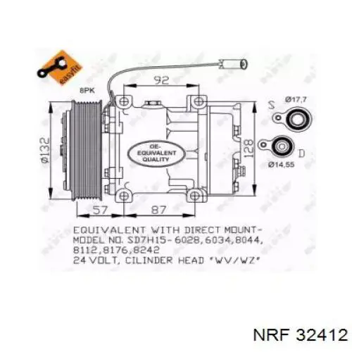Compresor de aire acondicionado 32412 NRF