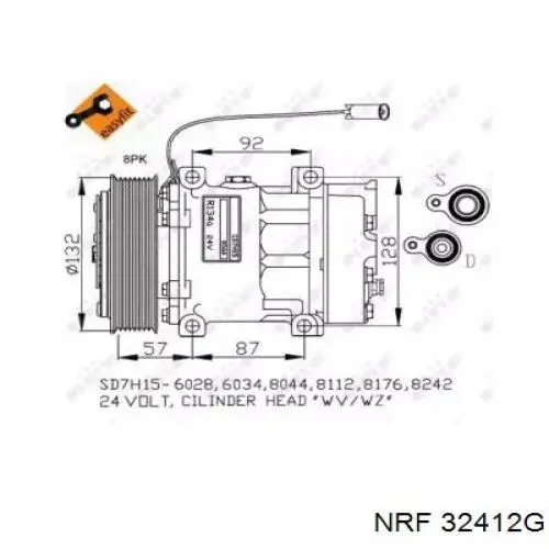 Компрессор кондиционера 32412G NRF