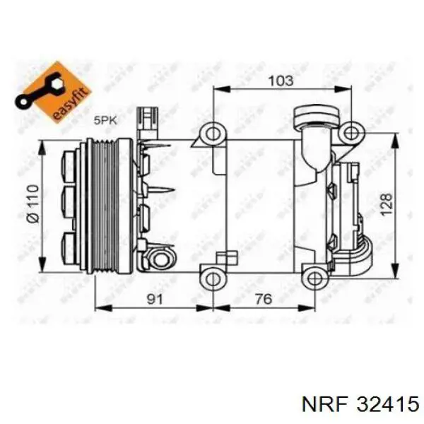 Компрессор системы кондиционирования NRF 32415 цена, от 292.55 USD