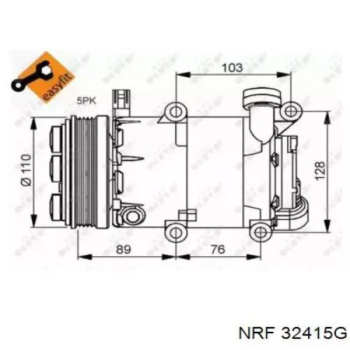 Компрессор кондиционера 32415G NRF