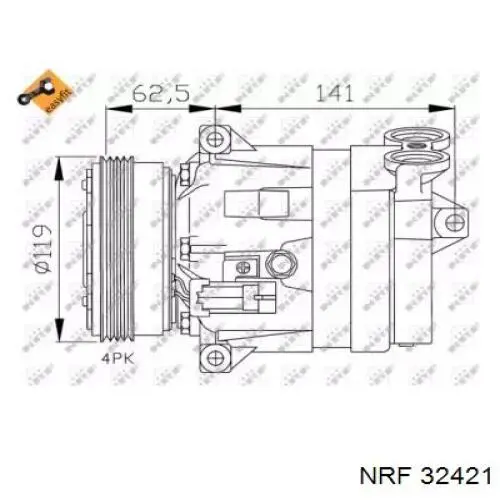 Компрессор кондиционера 32421 NRF