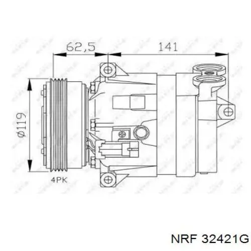 Компрессор кондиционера 32421G NRF