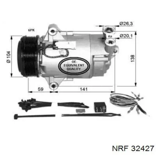 Компрессор кондиционера 32427 NRF