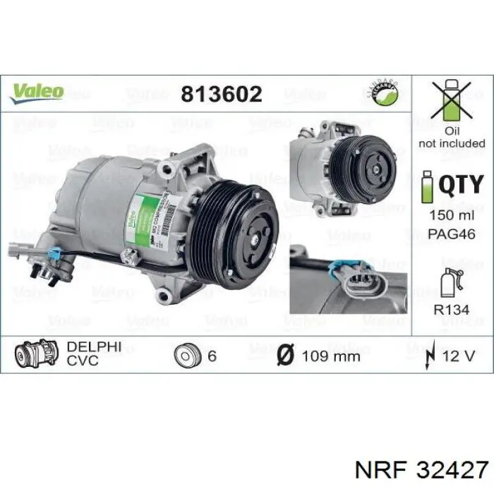 Компрессор системы кондиционирования NRF 32427 цена, от 243.91 USD