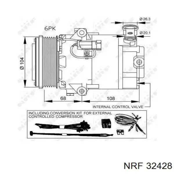 Компрессор кондиционера 32428 NRF